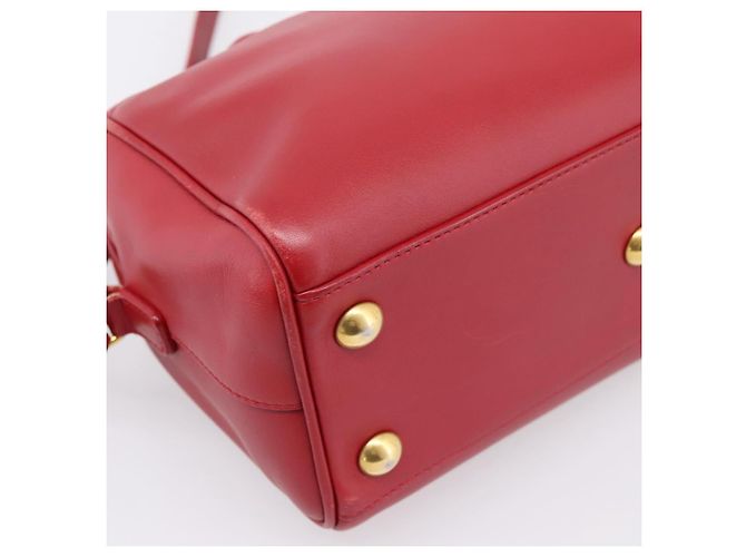 Borsa a mano SAINT LAURENT Baby Duffel in pelle 2way rossa oro Auth 199452V Rosso D'oro - vista 16