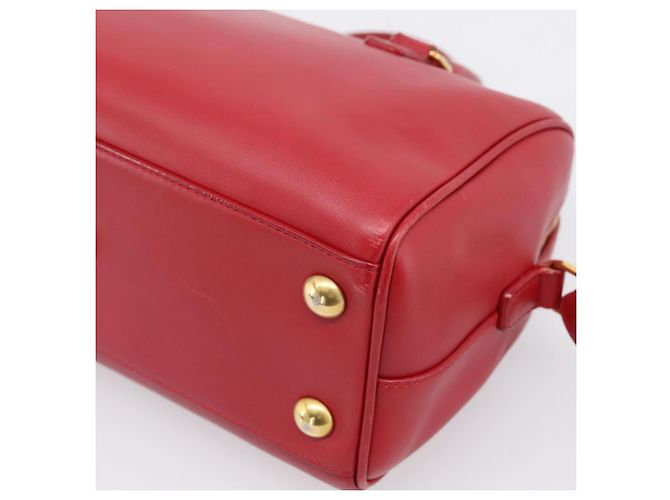 Borsa a mano SAINT LAURENT Baby Duffel in pelle 2way rossa oro Auth 199452V Rosso D'oro - vista 17