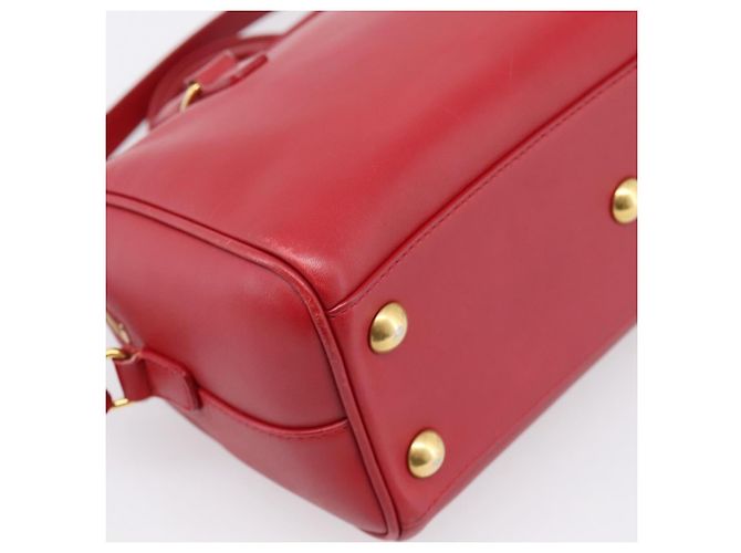 Borsa a mano SAINT LAURENT Baby Duffel in pelle 2way rossa oro Auth 199452V Rosso D'oro - vista 18