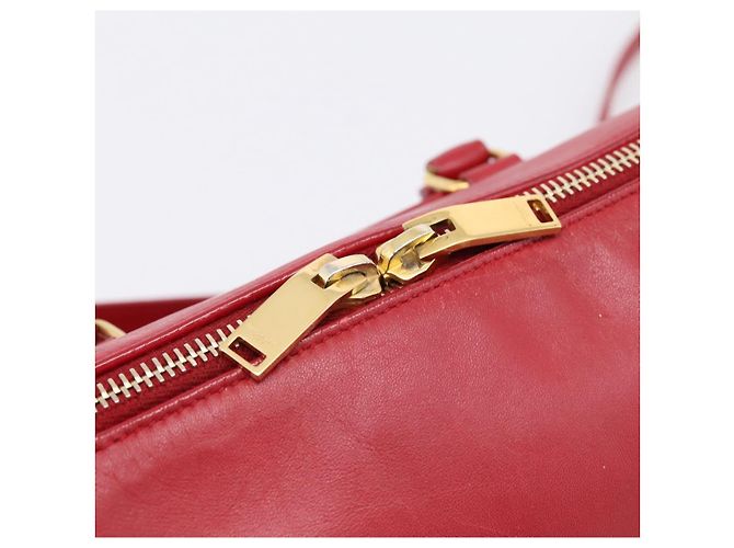 Borsa a mano SAINT LAURENT Baby Duffel in pelle 2way rossa oro Auth 199452V Rosso D'oro - vista 19
