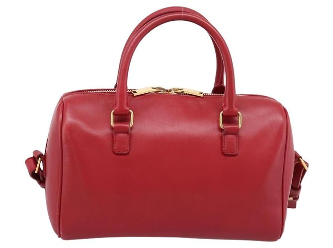 Borsa a mano SAINT LAURENT Baby Duffel in pelle 2way rossa oro Auth 199452V Rosso D'oro - vista 2