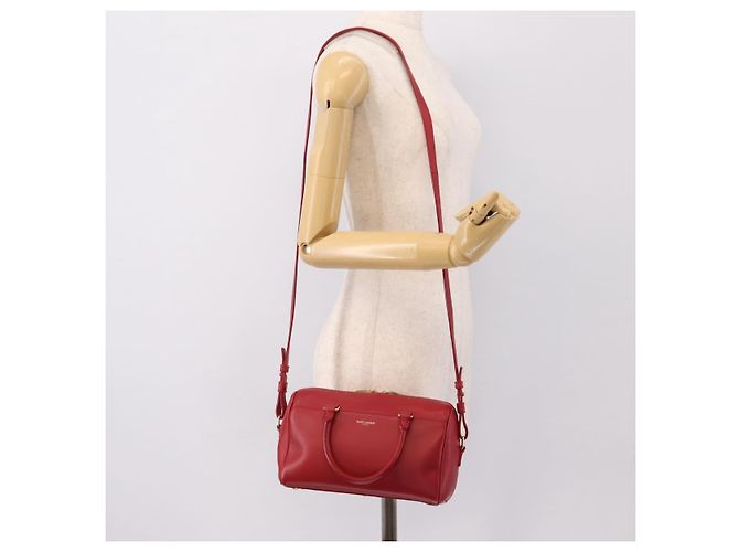 Borsa a mano SAINT LAURENT Baby Duffel in pelle 2way rossa oro Auth 199452V Rosso D'oro - vista 24