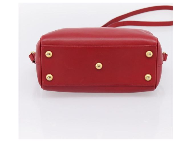 Borsa a mano SAINT LAURENT Baby Duffel in pelle 2way rossa oro Auth 199452V Rosso D'oro - vista 5