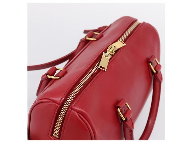 Borsa a mano SAINT LAURENT Baby Duffel in pelle 2way rossa oro Auth 199452V Rosso D'oro - vista 6