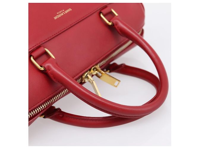 Borsa a mano SAINT LAURENT Baby Duffel in pelle 2way rossa oro Auth 199452V Rosso D'oro - vista 7