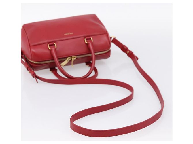 Borsa a mano SAINT LAURENT Baby Duffel in pelle 2way rossa oro Auth 199452V Rosso D'oro - vista 8