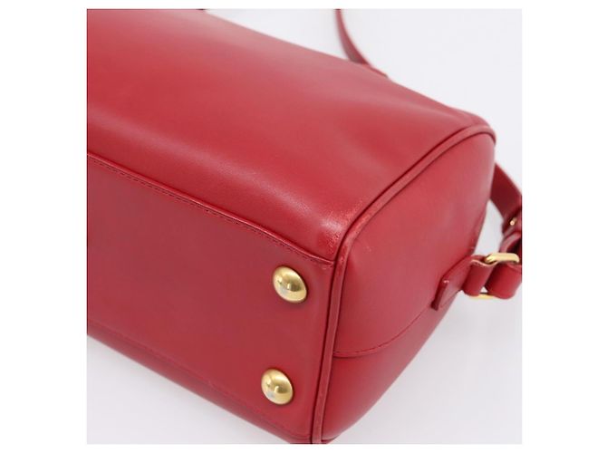 Borsa a mano SAINT LAURENT Baby Duffel in pelle 2way rossa oro Auth 199452V Rosso D'oro - vista 9