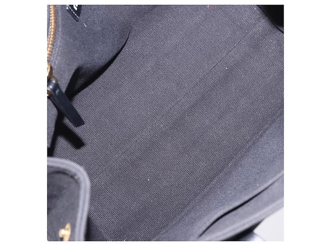 Borsa a mano Miu Miu Canvas Black Gold Tone Auth 202181A Nero - vista 11