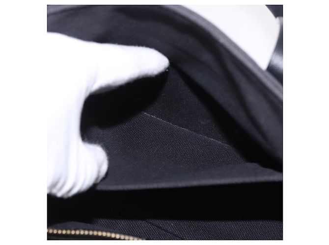Borsa a mano Miu Miu Canvas Black Gold Tone Auth 202181A Nero - vista 12