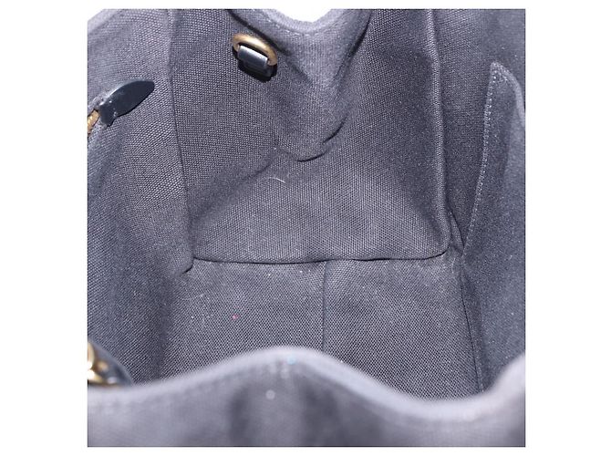 Borsa a mano Miu Miu Canvas Black Gold Tone Auth 202181A Nero - vista 18
