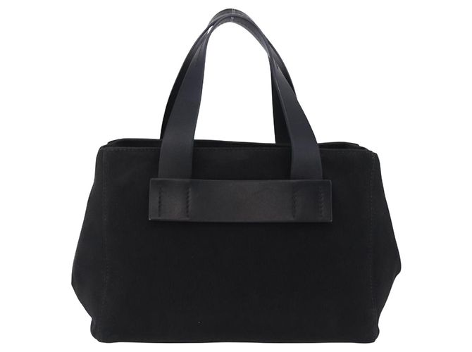 Borsa a mano Miu Miu Canvas Black Gold Tone Auth 202181A Nero - vista 2