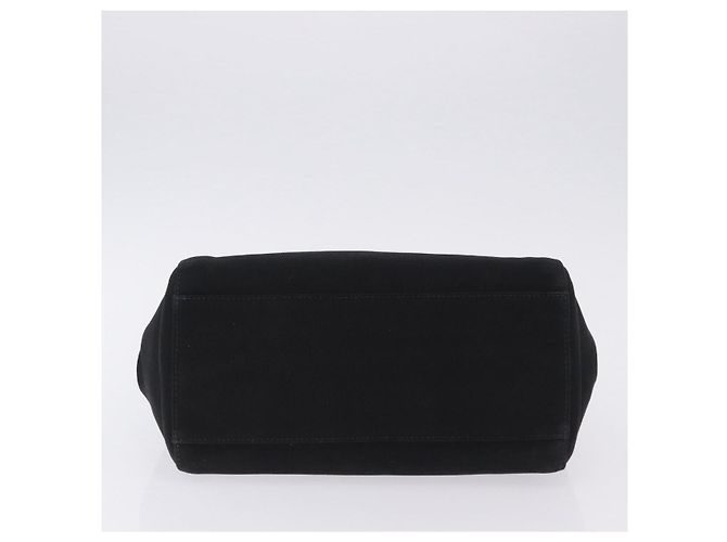 Borsa a mano Miu Miu Canvas Black Gold Tone Auth 202181A Nero - vista 5
