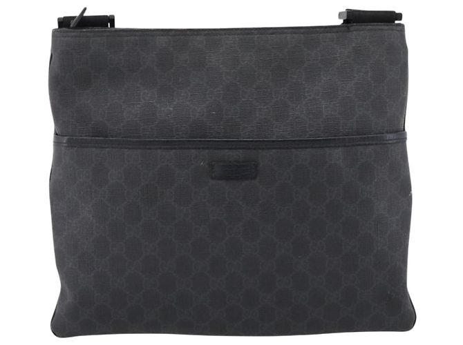Borsa a tracolla GUCCI GG Supreme PVC Nero Argento 162904 Auth 202229A - vista 13