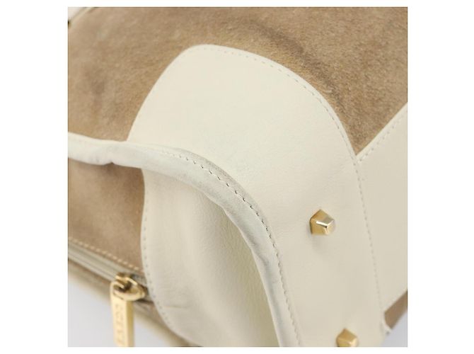 Borsa a mano LOEWE Amazonas in camoscio beige tono oro Auth 199514A - vista 14