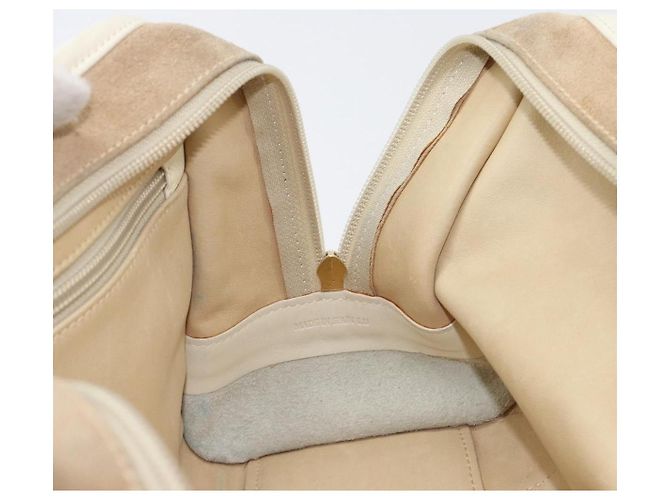 Borsa a mano LOEWE Amazonas in camoscio beige tono oro Auth 199514A - vista 20