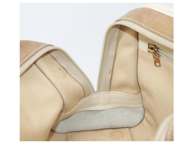 Borsa a mano LOEWE Amazonas in camoscio beige tono oro Auth 199514A - vista 21