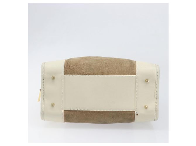 Borsa a mano LOEWE Amazonas in camoscio beige tono oro Auth 199514A - vista 5