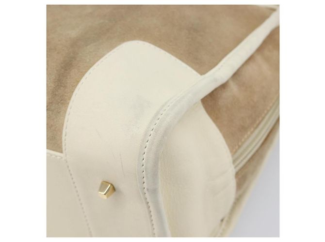 Borsa a mano LOEWE Amazonas in camoscio beige tono oro Auth 199514A - vista 9