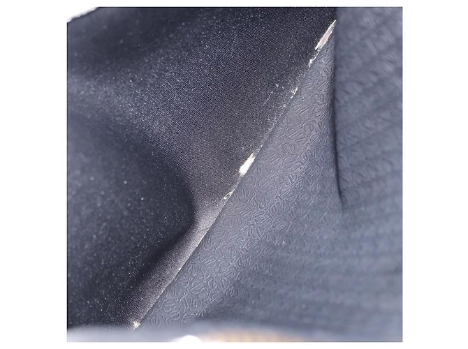 Sac à épaule LOEWE Anagram en cuir noir argent Auth ka5962 Argenté - vue 11