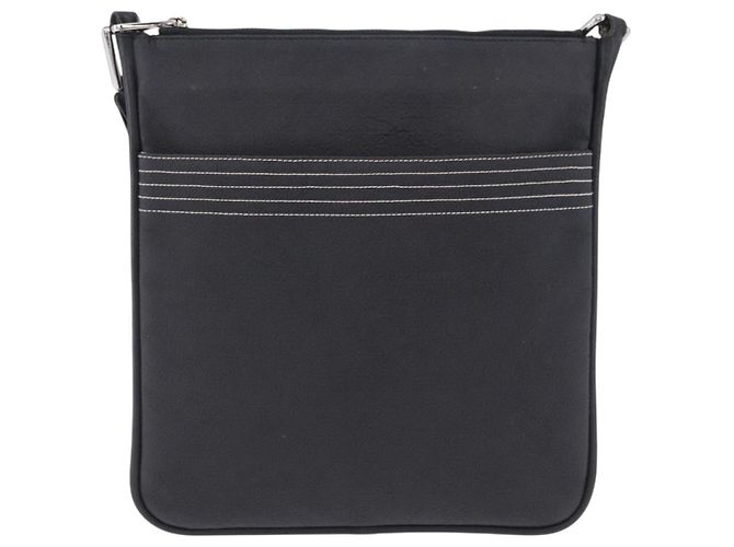 Sac à épaule LOEWE Anagram en cuir noir argent Auth ka5962 Argenté - vue 13