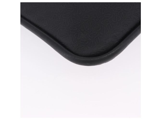 Sac à épaule LOEWE Anagram en cuir noir argent Auth ka5962 Argenté - vue 14