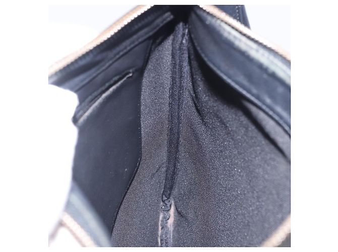 Sac à épaule LOEWE Anagram en cuir noir argent Auth ka5962 Argenté - vue 19