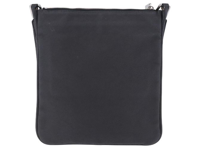 Sac à épaule LOEWE Anagram en cuir noir argent Auth ka5962 Argenté - vue 2