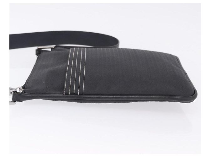 Sac à épaule LOEWE Anagram en cuir noir argent Auth ka5962 Argenté - vue 4