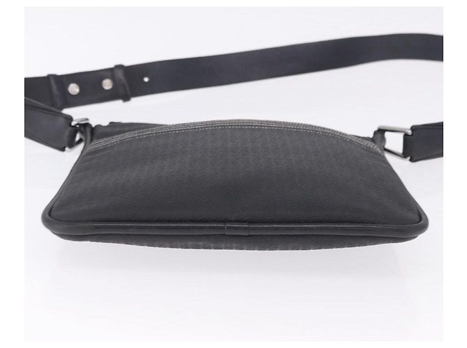 Sac à épaule LOEWE Anagram en cuir noir argent Auth ka5962 Argenté - vue 5