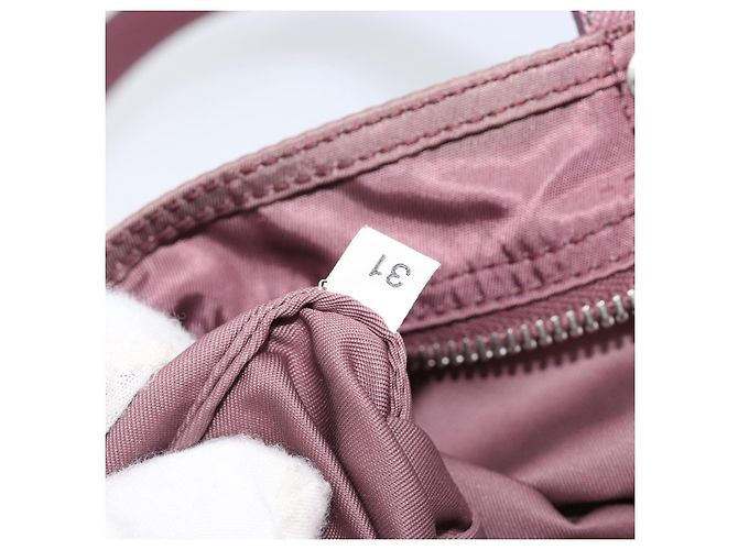 Borsa Tote PRADA Nylon Rossa Argento Auth hk4020 Rosso - vista 11