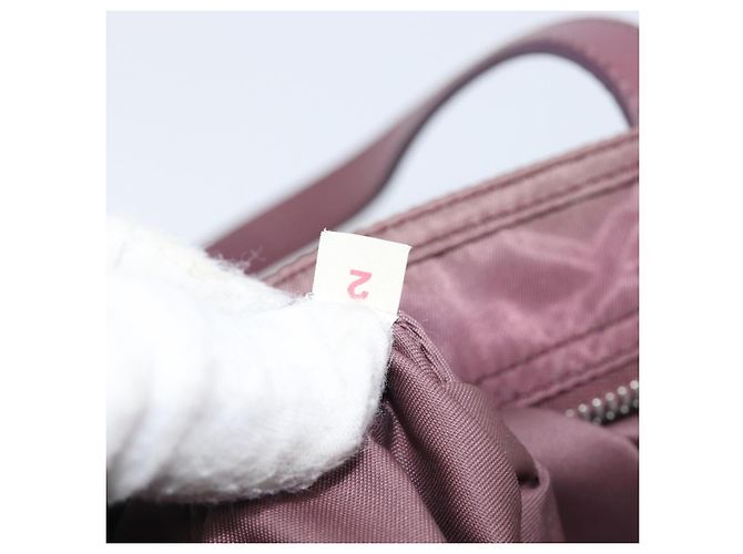 Borsa Tote PRADA Nylon Rossa Argento Auth hk4020 Rosso - vista 12