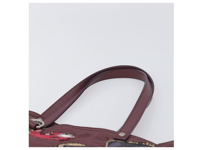 Borsa Tote PRADA Nylon Rossa Argento Auth hk4020 Rosso - vista 8