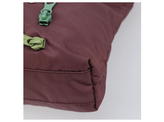 Borsa Tote PRADA Nylon Rossa Argento Auth hk4020 Rosso - vista 9