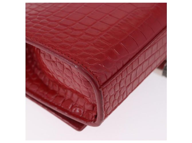 Borsa a tracolla Chain Kate SAINT LAURENT in pelle rossa argento Auth 202203V Rosso - vista 16