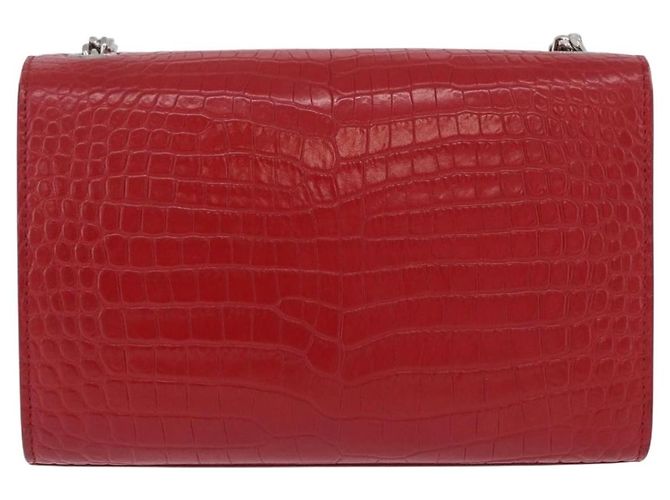 Borsa a tracolla Chain Kate SAINT LAURENT in pelle rossa argento Auth 202203V Rosso - vista 2