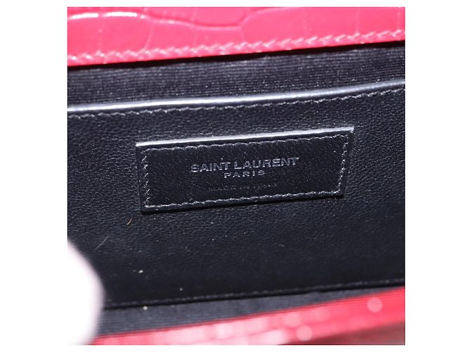 Borsa a tracolla Chain Kate SAINT LAURENT in pelle rossa argento Auth 202203V Rosso - vista 22