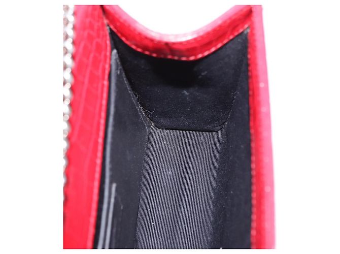 Borsa a tracolla Chain Kate SAINT LAURENT in pelle rossa argento Auth 202203V Rosso - vista 23