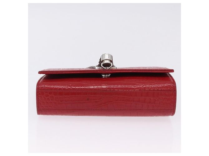 Borsa a tracolla Chain Kate SAINT LAURENT in pelle rossa argento Auth 202203V Rosso - vista 5