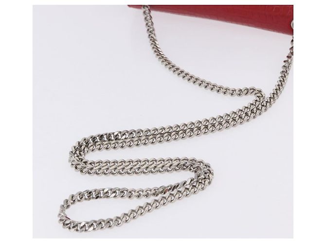 Borsa a tracolla Chain Kate SAINT LAURENT in pelle rossa argento Auth 202203V Rosso - vista 8