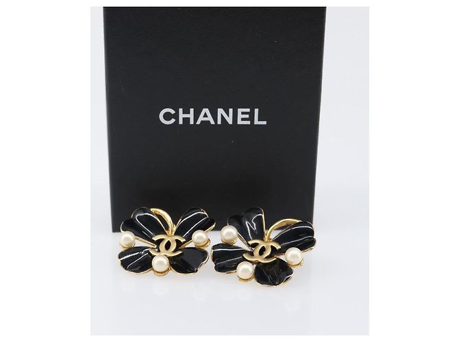Orecchini CHANEL metallo Gold Tone CC Auth 199960V - vista 10