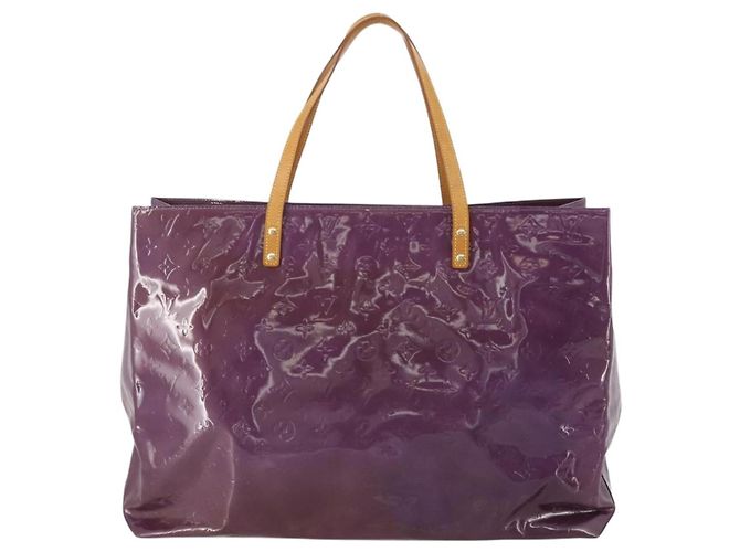 Saco Tote LOUIS VUITTON Monogram Vernis Reade GM Purple M91085 LV Auth BA14860 Roxo - vista 13
