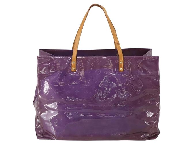 Saco Tote LOUIS VUITTON Monogram Vernis Reade GM Purple M91085 LV Auth BA14860 Roxo - vista 2