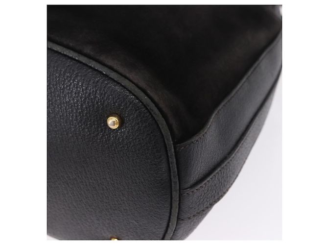 Borsa a spalla GUCCI Bamboo Camoscio 2way Nero Oro 001 2865 1657 Auth hk4037 D'oro - vista 17
