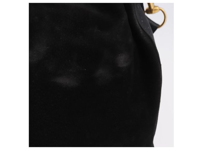 Borsa a spalla GUCCI Bamboo Camoscio 2way Nero Oro 001 2865 1657 Auth hk4037 D'oro - vista 3