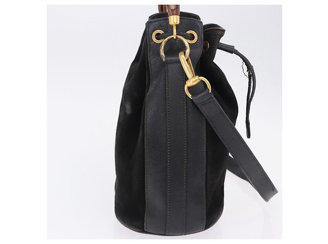 Borsa a spalla GUCCI Bamboo Camoscio 2way Nero Oro 001 2865 1657 Auth hk4037 D'oro - vista 5