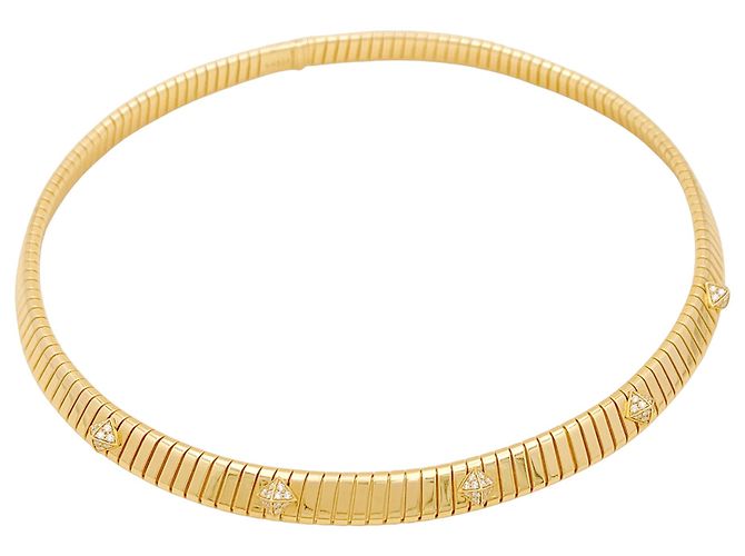 Collana Bulgari, "Tubogas" in oro giallo e diamanti. - vista 3
