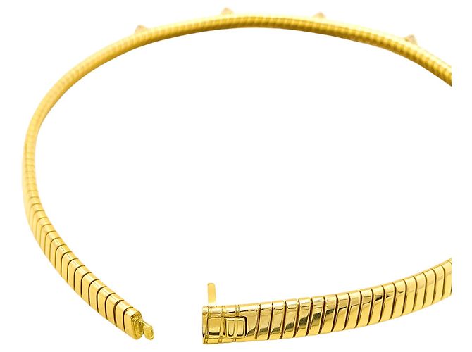 Collana Bulgari, "Tubogas" in oro giallo e diamanti. - vista 5