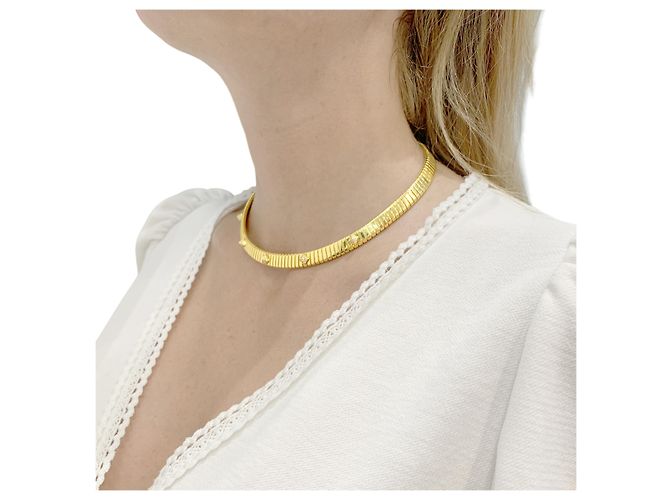 Collana Bulgari, "Tubogas" in oro giallo e diamanti. - vista 6