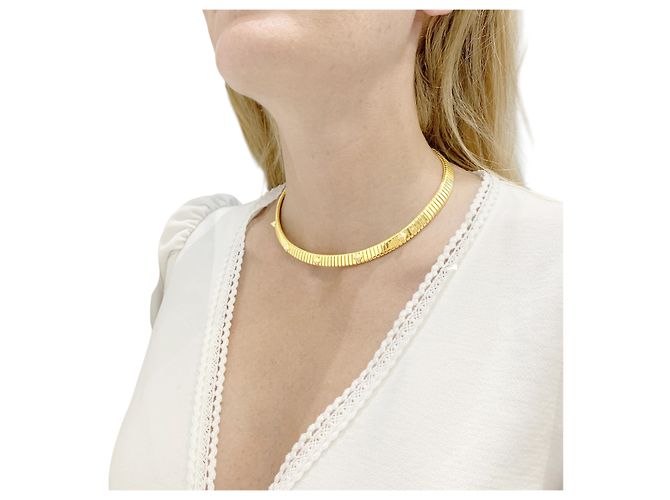 Collana Bulgari, "Tubogas" in oro giallo e diamanti. - vista 7
