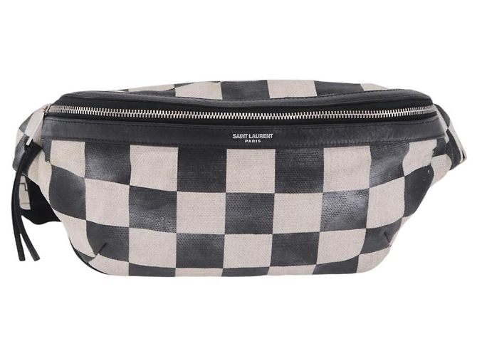 Gürteltasche SAINT LAURENT Beschichtetes Canvas White Black Auth bs36944 Schwarz Weiß - Ansicht 13